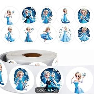 Frozen Themed Party Stickers Roll